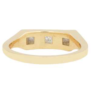 1.20ctw Trois Pierre Princesse Coupe Lunette Réglage 18k Or Naturel Pyramide Diamants Fine Jewelry Bague De Fiançailles De Mariage Pour Les Femmes - Product Image 3