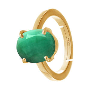NOVAMART Fine Natural & Certified Oval-Cut <b>Emerald</b> Engagement <b>Ring</b> Panna Gemstone Wholesale Export - Product Image 2