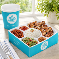 Boîtes à lunch bento personnalisées avec logo AT PACK |   Barquettes alimentaires jetables pour la préparation des repas, la restauration et les restaurants