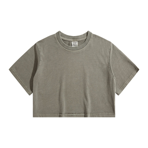 2024 verano 100% algodón poliéster Camiseta larga Mujer Color sólido suave mujer Camisetas Casual de gran tamaño crop top camisetas - Product Image 1