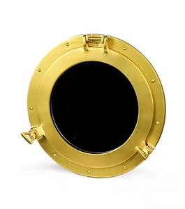 Ojo de buey de aluminio, Color negro, espejo de pared náutico, estilo marino decorativo, decoración para el hogar y la Oficina - Product Image 5