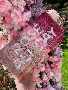 Rose All Day <b>Pink</b> Beaded <b>Clutch</b> Bag Beaded Bag Seed Bead Purse Embellished Bachelorette Gift Hen Party Bachelorette - Product Image 4