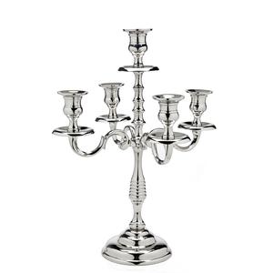 Candélabre à cinq bras en argent plaqué de haute qualité, décoré, en métal, pour la décoration de la maison, des mariages et de Noël - Product Image 6