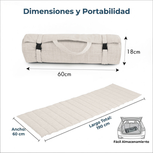 Cuscino Arrotolabile per Lettino Prendisole 190x60x1 cm, Leggero in Fibra, Design Portatile con Maniglia e Fibbia, Cuscini per Esterni - Product Image 4