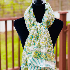 Modal Lace Block Print Women's Full-Length Drawstring Neck Scarf & Head Wrap Beach <b>Sarong</b> Quick Dry - Product Image 1