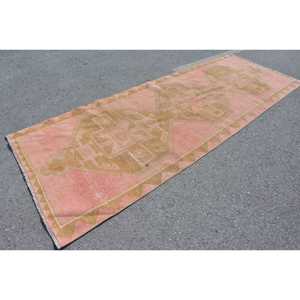 Vintage 4.3x12.3 ft Rug, <b>Runner</b> Turkish Rug, <b>Red</b> Brown Southwestern Wool Rug - Product Image 3