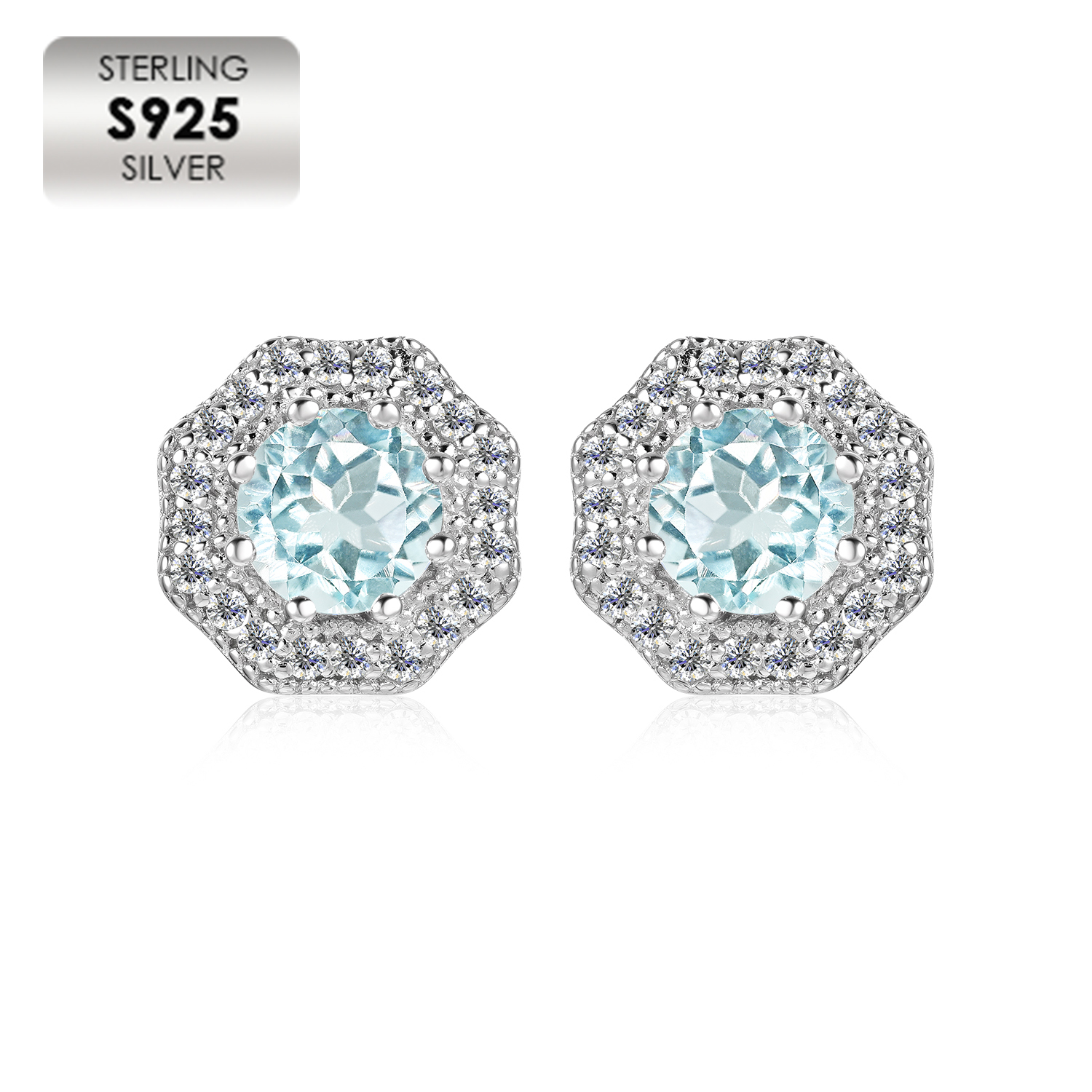 925 Silver 18K White Gold Plated Beautiful Women Earrings