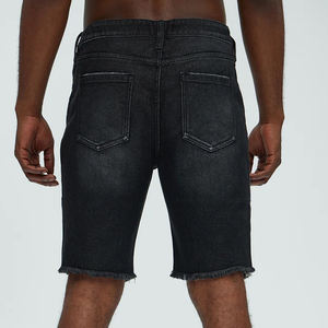 Shorts en jean déchirés élégants pour hommes, option de logo personnalisé, tissu en coton mélangé / Design tendance avec fermeture à boutons, prix avantageux - Product Image 6