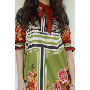 Conjunto de Traje de 3 Piezas para Mujer, Sin Costuras, en Gasa Gris y Verde, 100% Algodón Transpirable - Product Image 4