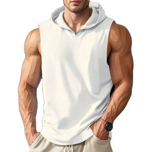 เสื้อออกกำลังกายแขนกุดมีฮู้ดสำหรับผู้ชายใส่เล่นบาสเก็ตบอลวิ่งเล่นกีฬาแบบหลวมๆระบายอากาศได้ดีสำหรับฤดูร้อน - Product Image 4