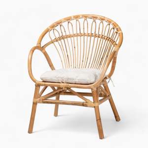 Silla de comedor de ratán de alta calidad, sillón de ratán, silla de espoleta, silla de mimbre de comedor relajante sólida para muebles - Product Image 1