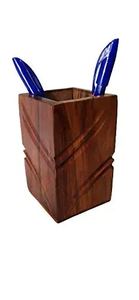 Porte-stylo en bois élégant accessoire de bureau et d'école poli à la main pour les étudiants et les travailleurs - Product Image 5