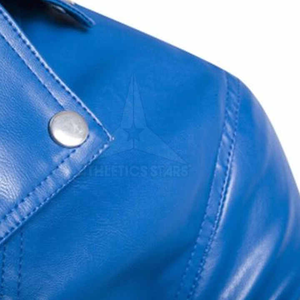 Chaqueta de cuero de calle de alta calidad con logotipo personalizado para hombre, chaqueta de cuero con cremallera y cuello levantado para hombre 2025 - Product Image 4