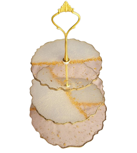 Trois Niveaux Dernière Conception Résine Gâteau Stand Table Décoratif Ustensiles De Cuisson Gâteau Stand Parties De Mariage À La Main Gâteau Dessert Stand - Product Image 1