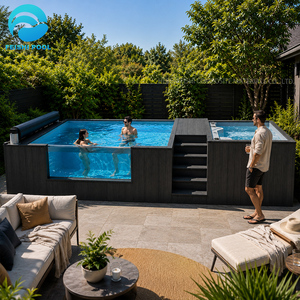 <span class=keywords><strong>Piscine</strong></span> hors sol semi-enterrée <span class=keywords><strong>avec</strong></span> jacuzzi et grande fenêtre pour jardin, idéale pour la maison, l'hôtel, la station balnéaire, ou comme <span class=keywords><strong>piscine</strong></span> conteneur extérieure. - Product Image 2
