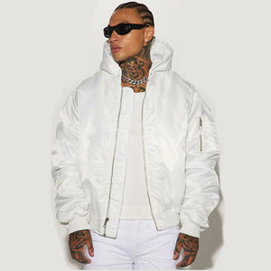 Haute exigence grande taille hommes soie Satin vêtements d'extérieur veste et manteaux respirant coupe-vent vêtements de mode surdimensionné vestes mâle - Product Image 1