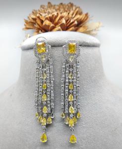 ต่างหูยาวประดับเพชรเพทายสุดอินเทรนด์ต่างหูแฟชั่นหรูหราสำหรับผู้หญิงประดับหินเพทายสำหรับงานเลี้ยง - Product Image 2