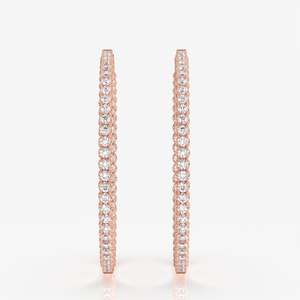 14K Gold Round Cut Moissanite Diamond Hoop <b>Earrings</b> Bigger Breathtaking Statement Pieces - Product Image 4