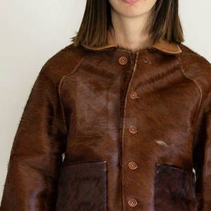 Veste en cuir de vachette pour femmes personnalisée Veste en cuir de vachette respirante à prix de gros pour femmes - Product Image 3