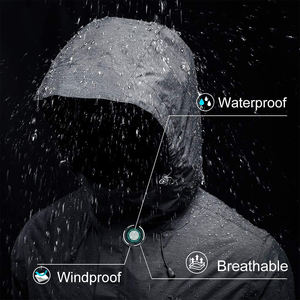 Coupe-vent en toile décontracté pour hommes et femmes Veste à capuche respirante et imperméable Fermeture à glissière Quatre niveaux Coupe-vent Taille extérieure - Product Image 6