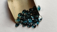 Topaze bleue de Londres 7x9mm, taille ovale, semi-précieuse authentique de qualité supérieure, gemmes naturelles à facettes, origine Inde