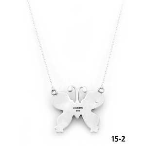 Collier artisanal du Sud-Ouest avec incrustation de style unique en argent sterling et serti de pierres noires - Product Image 4