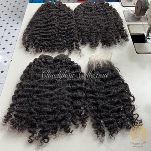Cheveux humains birmans bouclés extension de cheveux Bundle DD, 100% vrais cheveux, cheveux vietnamiens - Product Image 2