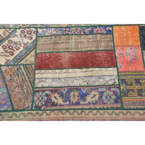 พรมตุรกีโบราณสีเบจโบฮีเมียนขนาดใหญ่3.3x8.9ฟุตผ้าขนสัตว์ด้านหลังลวดลายแอบสแตรกต์พรมปูพื้นในห้องดีไซน์โถงทางเดินทรงสี่เหลี่ยมผืนผ้า - Product Image 5