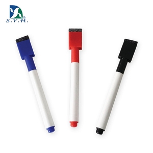 Marcador de Pizarra Blanca Magnético de Punta Fina de Alta Calidad con Borrador, Tinta Negra/Roja/Azul - Product Image 1