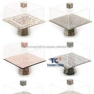 Plateau supérieur en nacre avec couvercle en acrylique, magnifiques plateaux et plateaux de service pour Ramadan Eid Mubarak - Product Image 6