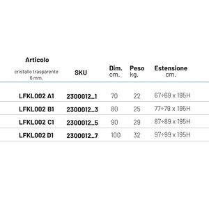 Clematis 6 mm telaio in alluminio vetro 90 cm regolabile altalena laterale fisso porta doccia tipo C - Product Image 4