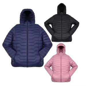 New Arrival Custom Women's Winter Puffer Jacket Plus Size Knitted 100% Polyester Filling Reversible Hooded Breathable <b>Waterproof</b> - Product Image 1