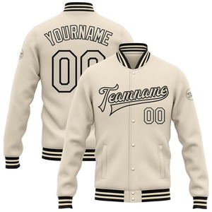 Vente en gros dans l'industrie directe Blouson bombardier blanc-noir décontracté personnalisé pour l'hiver veste Letterman - Product Image 1