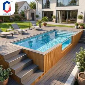 Piscina Elevada de Fibra de Vidrio, Rectangular, Fácil de Instalar, para Uso Familiar en Exteriores, Resistente a los Rayos UV, Duradera, Ecológica, con Escalera de Seguridad - Product Image 2