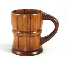 HANDMADE BEER <b>MUG</b> MADE OF WOOD <b>WITH</b> WOOD HANDLE WOODEN BEER Tankard Wholesale and Hand Crafted Beer <b>Mug</b> for Home and - Product Image 1