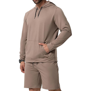 Alta calidad Casual moda tendencia verano transpirable secado rápido Sudadera con capucha pantalones cortos conjunto al por mayor - Product Image 4