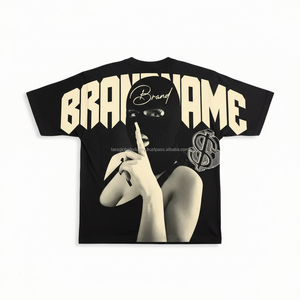 High Quality Eco-Friendly Heavyweight Boxy Oversized Streetwear T-<b>Shirt</b> Custom Screen Print Heavy Cotton Cropped Graphic Men - Product Image 1