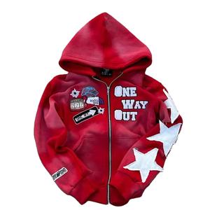 เสื้อแจ็กเก็ตผ้าเกล็ดปลาแบบรูดซิปผ้าเฟรนซ์เทอร์รี่มีฮู้ดสำหรับผู้ชายเสื้อผ้าแนวสตรีทแวร์มีซิปเนื้อผ้ากรดซัก2026 - Product Image 1