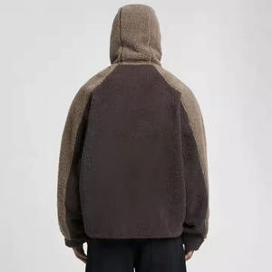 Custom Logo <b>Sherpa</b> Fleece Pullover <b>Hoodie</b> <b>Men</b> Solid Winter Warm Coat Embroidery Plain Dyed Digital Printing Streetwear - Product Image 2