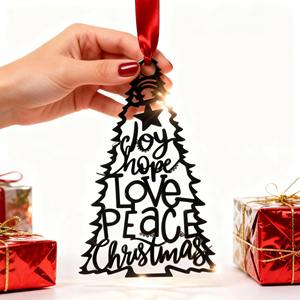 Adorno de Árbol de Metal Negro Hecho a Mano, Decoración Colgante Elegante para Navidad Festiva y Decoración del Hogar Durante Todo el Año, de la India - Product Image 5