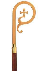 Bishop crozier สำหรับ Christ ที่ทันสมัยทำด้วยโลหะ Crook สดใสเพลาทองโดยรวมเสร็จในวันพ่อทั้งกระโดด crozier - Product Image 4