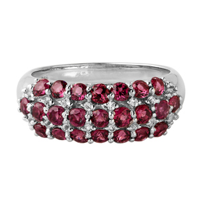 Women's Natural Garnet White Topaz <b>Ring</b> in 925 Sterling Silver <b>Adjustable</b> Free Size 18K Plating Shah Gems Brass <b>Ring</b> Gift - Product Image 1