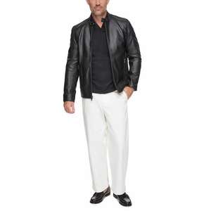 Vestes en cuir simples fabriquées par OEM à la mode pour hommes Meilleur prix Veste en cuir de qualité supérieure à la mode pour hommes Veste pour hommes - Product Image 1