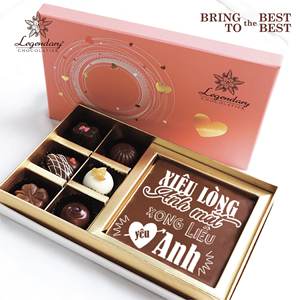Boîte-cadeau personnalisée de chocolat de truffe fraîche (6-9-12-24 pcs) pour la célébration de la Saint-Valentin - Product Image 5