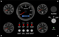 Ensemble de jauges pour bateau 24V 4000RPM, tableau de bord avec capteurs