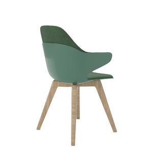 Chaise rotative en plastique, pieds en bois, pour salle à manger et café, Restaurant, moderne, haute qualité - Product Image 3