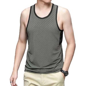 OEM Logo personnalisé Débardeurs sans manches pour hommes Sports Gym Workout Haute qualité Séchage rapide Respirant Grande taille Débardeurs à col rond - Product Image 3