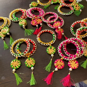 Gotta Patti Work Diseñador Brazaletes Hilo Gotta Chakri Brazaletes Hermosos Moti Brazaletes de trabajo para mujeres y niñas Ropa para bodas - Product Image 2