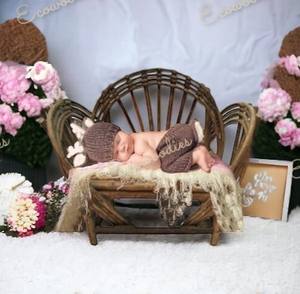 เก้าอี้หวายมีพนักพิงสำหรับถ่ายภาพเด็กแรกเกิดอุปกรณ์ประกอบฉากสำหรับถ่ายภาพเด็กทารก - Product Image 1
