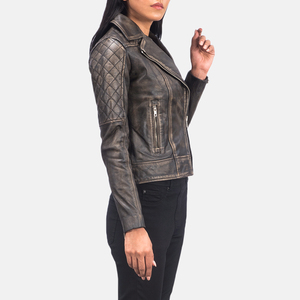 Nueva Chaqueta de Cuero Genuino Premium para Mujer, Corte Ajustado, Diseño Estilizado de Motociclista, Suave, Transpirable, Chaquetas de Cuero Casuales para Mujer - Product Image 2